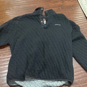 Orvis Black Quilted Pullover Jacket